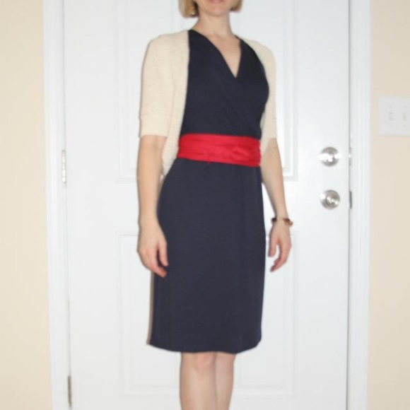 Navy faux wrap dress - Picture 7 of 7